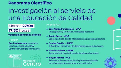 Webinar de Macrozona Centro Sobre el rol de la investigación al servicio de una educación de calidad