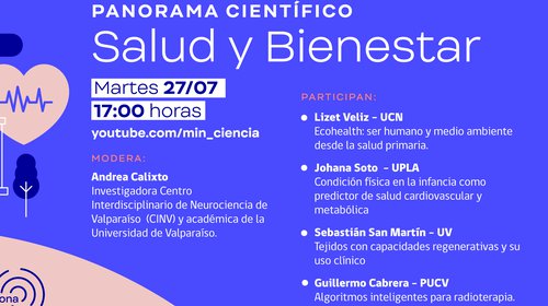 Webinar "Panorama Científico" del mes de julio se centrará en temas de salud y bienestar